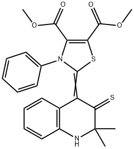 dimethyl 2-(2,2-dimethyl-3-thioxo-2,3-dihydro-4(1H)-quinolinylidene)-3-phenyl-2,3-dihydro-1,3-thiazole-4,5-dicarboxylate Structure