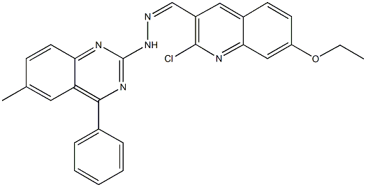 2-chloro-7-ethoxy-3-quinolinecarbaldehyde (6-methyl-4-phenyl-2-quinazolinyl)hydrazone,307329-93-7,结构式