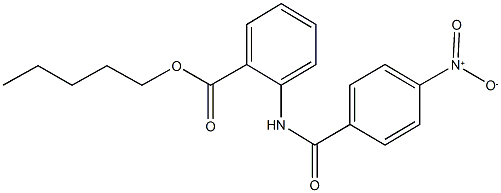 pentyl 2-({4-nitrobenzoyl}amino)benzoate 化学構造式