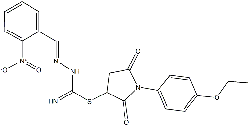 1-(4-ethoxyphenyl)-2,5-dioxo-3-pyrrolidinyl 2-{2-nitrobenzylidene}hydrazinecarbimidothioate Structure