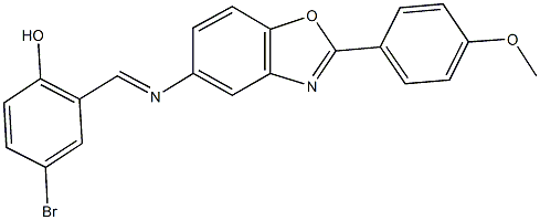 4-bromo-2-({[2-(4-methoxyphenyl)-1,3-benzoxazol-5-yl]imino}methyl)phenol Struktur