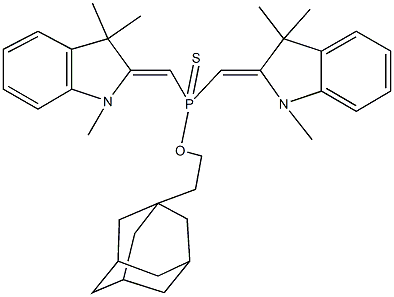 O-[2-(1-adamantyl)ethyl] bis[(1,3,3-trimethyl-1,3-dihydro-2H-indol-2-ylidene)methyl]phosphinothioate Struktur
