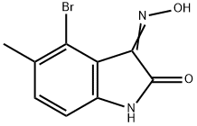 4-bromo-5-methyl-1H-indole-2,3-dione 3-oxime 化学構造式