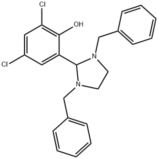 2,4-dichloro-6-(1,3-dibenzyl-2-imidazolidinyl)phenol Structure