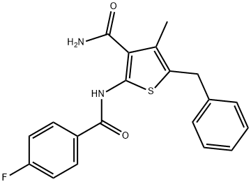 5-benzyl-2-[(4-fluorobenzoyl)amino]-4-methyl-3-thiophenecarboxamide,307339-96-4,结构式