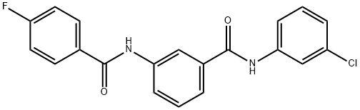 N-(3-chlorophenyl)-3-[(4-fluorobenzoyl)amino]benzamide 化学構造式