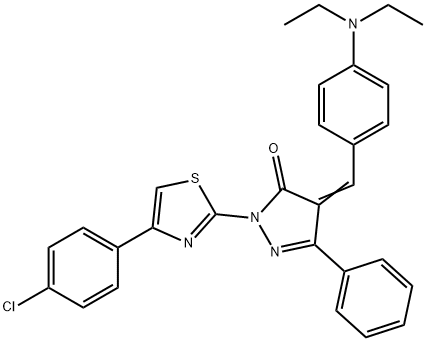 307340-49-4 2-[4-(4-chlorophenyl)-1,3-thiazol-2-yl]-4-[4-(diethylamino)benzylidene]-5-phenyl-2,4-dihydro-3H-pyrazol-3-one