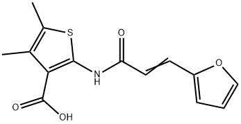 2-{[3-(2-furyl)acryloyl]amino}-4,5-dimethyl-3-thiophenecarboxylic acid Struktur