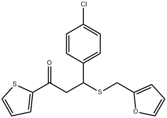 3-(4-chlorophenyl)-3-[(2-furylmethyl)sulfanyl]-1-(2-thienyl)-1-propanone Structure