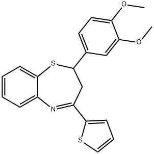 2-(3,4-dimethoxyphenyl)-4-(2-thienyl)-2,3-dihydro-1,5-benzothiazepine 结构式
