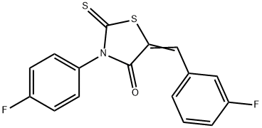 5-(3-fluorobenzylidene)-3-(4-fluorophenyl)-2-thioxo-1,3-thiazolidin-4-one 化学構造式