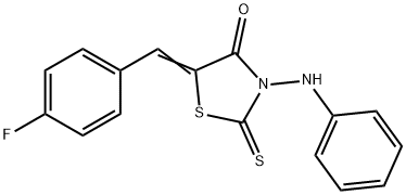 3-anilino-5-(4-fluorobenzylidene)-2-thioxo-1,3-thiazolidin-4-one 结构式