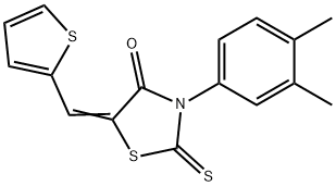 3-(3,4-dimethylphenyl)-5-(2-thienylmethylene)-2-thioxo-1,3-thiazolidin-4-one 结构式