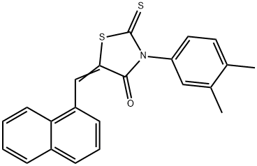 3-(3,4-dimethylphenyl)-5-(1-naphthylmethylene)-2-thioxo-1,3-thiazolidin-4-one 结构式