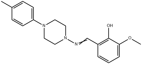 2-methoxy-6-({[4-(4-methylphenyl)-1-piperazinyl]imino}methyl)phenol 化学構造式