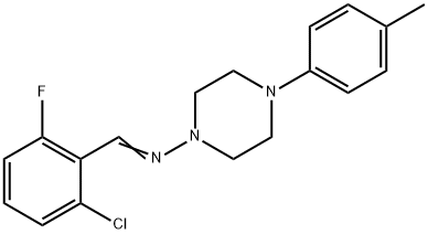 N-(2-chloro-6-fluorobenzylidene)-N-[4-(4-methylphenyl)-1-piperazinyl]amine Struktur
