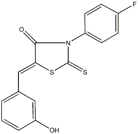 3-(4-fluorophenyl)-5-(3-hydroxybenzylidene)-2-thioxo-1,3-thiazolidin-4-one Structure