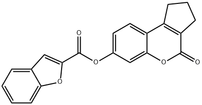 4-oxo-1,2,3,4-tetrahydrocyclopenta[c]chromen-7-yl 1-benzofuran-2-carboxylate Struktur