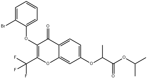 isopropyl 2-{[3-(2-bromophenoxy)-4-oxo-2-(trifluoromethyl)-4H-chromen-7-yl]oxy}propanoate Structure