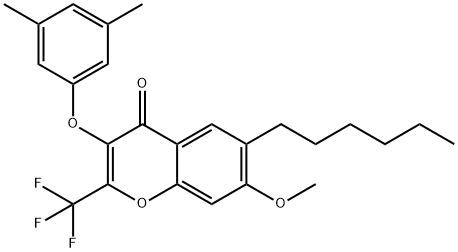 307507-89-7 3-(3,5-dimethylphenoxy)-6-hexyl-7-methoxy-2-(trifluoromethyl)-4H-chromen-4-one