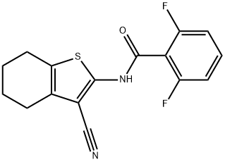 N-(3-cyano-4,5,6,7-tetrahydro-1-benzothiophen-2-yl)-2,6-difluorobenzamide Struktur