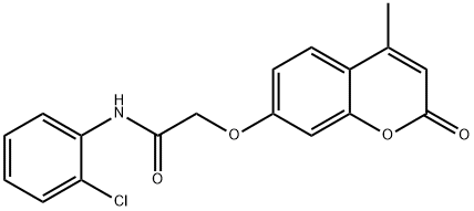 N-(2-chlorophenyl)-2-[(4-methyl-2-oxo-2H-chromen-7-yl)oxy]acetamide 化学構造式