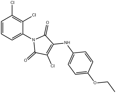 3-chloro-1-(2,3-dichlorophenyl)-4-(4-ethoxyanilino)-1H-pyrrole-2,5-dione 化学構造式