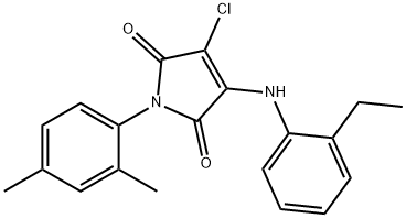 3-chloro-1-(2,4-dimethylphenyl)-4-(2-ethylanilino)-1H-pyrrole-2,5-dione,307528-17-2,结构式