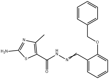 2-amino-N'-[2-(benzyloxy)benzylidene]-4-methyl-1,3-thiazole-5-carbohydrazide Structure