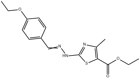 ethyl 2-[2-(4-ethoxybenzylidene)hydrazino]-4-methyl-1,3-thiazole-5-carboxylate 化学構造式