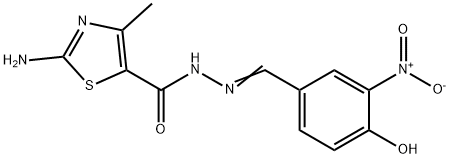 2-amino-N'-{4-hydroxy-3-nitrobenzylidene}-4-methyl-1,3-thiazole-5-carbohydrazide Structure