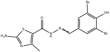 2-amino-N'-(3,5-dibromo-4-hydroxybenzylidene)-4-methyl-1,3-thiazole-5-carbohydrazide Structure