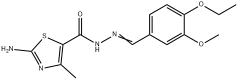2-amino-N'-(4-ethoxy-3-methoxybenzylidene)-4-methyl-1,3-thiazole-5-carbohydrazide Structure