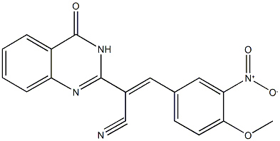 3-{3-nitro-4-methoxyphenyl}-2-(4-oxo-3,4-dihydro-2-quinazolinyl)acrylonitrile Structure
