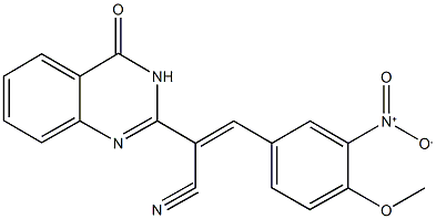 3-{3-nitro-4-methoxyphenyl}-2-(4-oxo-3,4-dihydro-2-quinazolinyl)acrylonitrile 结构式