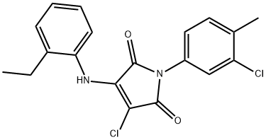 3-chloro-1-(3-chloro-4-methylphenyl)-4-(2-ethylanilino)-1H-pyrrole-2,5-dione Structure