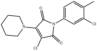 3-chloro-1-(3-chloro-4-methylphenyl)-4-(1-piperidinyl)-1H-pyrrole-2,5-dione Structure