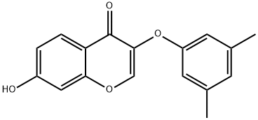 3-(3,5-dimethylphenoxy)-7-hydroxy-4H-chromen-4-one Struktur