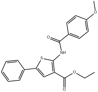 ethyl 2-[(4-methoxybenzoyl)amino]-5-phenylthiophene-3-carboxylate Structure