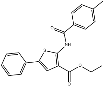 ethyl 2-[(4-methylbenzoyl)amino]-5-phenylthiophene-3-carboxylate 结构式