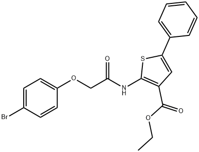 ethyl 2-{[(4-bromophenoxy)acetyl]amino}-5-phenyl-3-thiophenecarboxylate Structure