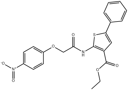 ethyl 2-[({4-nitrophenoxy}acetyl)amino]-5-phenyl-3-thiophenecarboxylate Structure