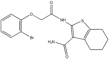 2-{[(2-bromophenoxy)acetyl]amino}-4,5,6,7-tetrahydro-1-benzothiophene-3-carboxamide Structure