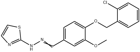 4-[(2-chlorobenzyl)oxy]-3-methoxybenzaldehyde 1,3-thiazol-2-ylhydrazone Structure