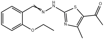 2-ethoxybenzaldehyde (5-acetyl-4-methyl-1,3-thiazol-2-yl)hydrazone 结构式