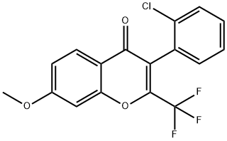 3-(2-chlorophenyl)-7-methoxy-2-(trifluoromethyl)-4H-chromen-4-one,307544-00-9,结构式