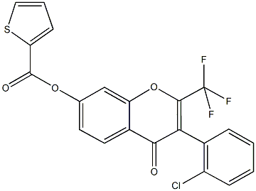 3-(2-chlorophenyl)-4-oxo-2-(trifluoromethyl)-4H-chromen-7-yl 2-thiophenecarboxylate Structure