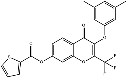 307544-05-4 3-(3,5-dimethylphenoxy)-4-oxo-2-(trifluoromethyl)-4H-chromen-7-yl 2-thiophenecarboxylate