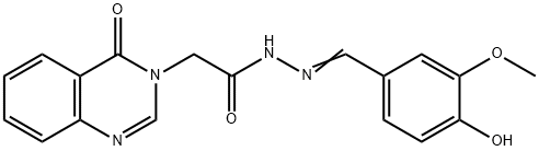 N'-(4-hydroxy-3-methoxybenzylidene)-2-(4-oxo-3(4H)-quinazolinyl)acetohydrazide 结构式