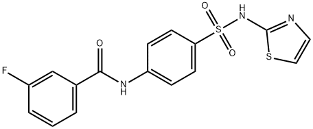 3-fluoro-N-{4-[(1,3-thiazol-2-ylamino)sulfonyl]phenyl}benzamide 化学構造式